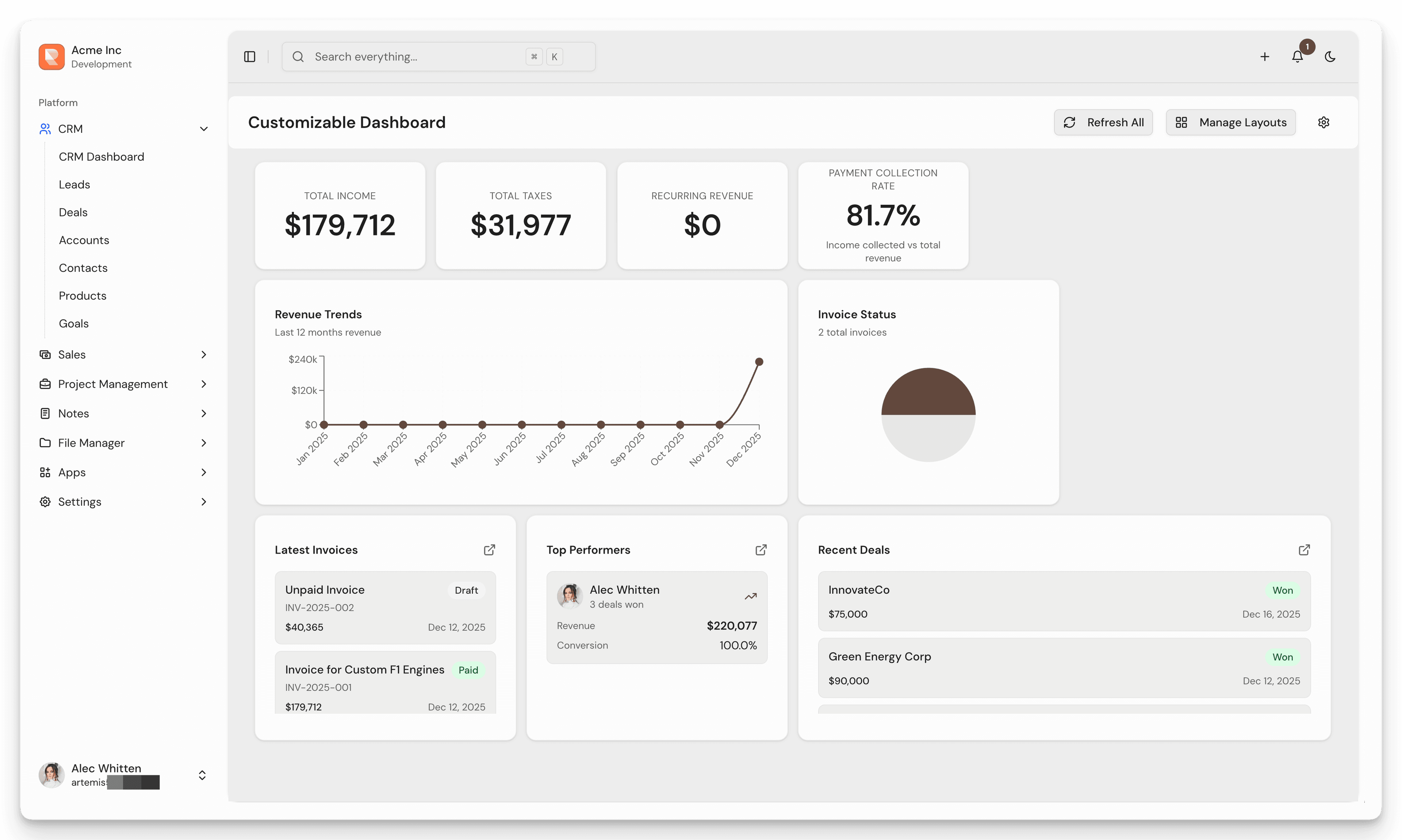 CRM Dashboard